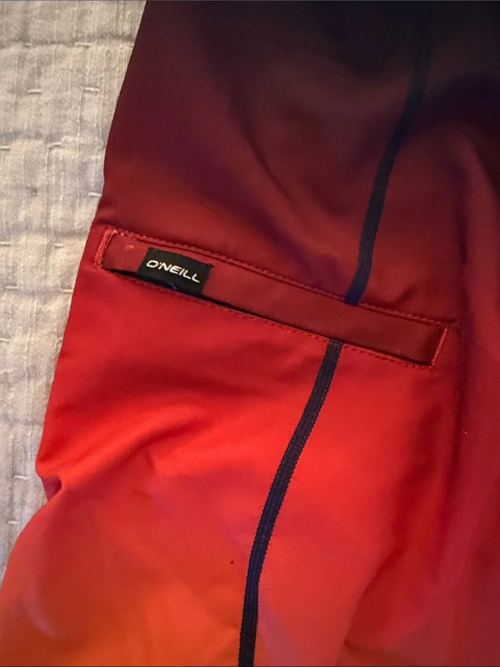O'Neill Boys Gradient Swim Trunks in Navy, Red & Orange